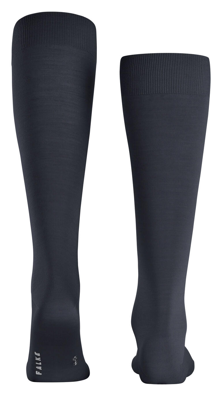 Zwarte FALKE ClimaWool kniekousen, achterkant.