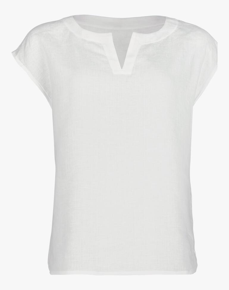 Wit linnen blouse t-shirt voor loungewear.