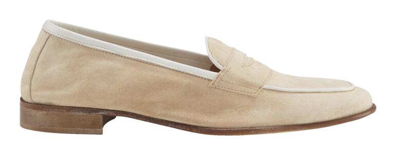 Profession Bottier geitennubuckleren loafers Beige geiten nubuck loafer van Profession Bottier, zijaanzicht