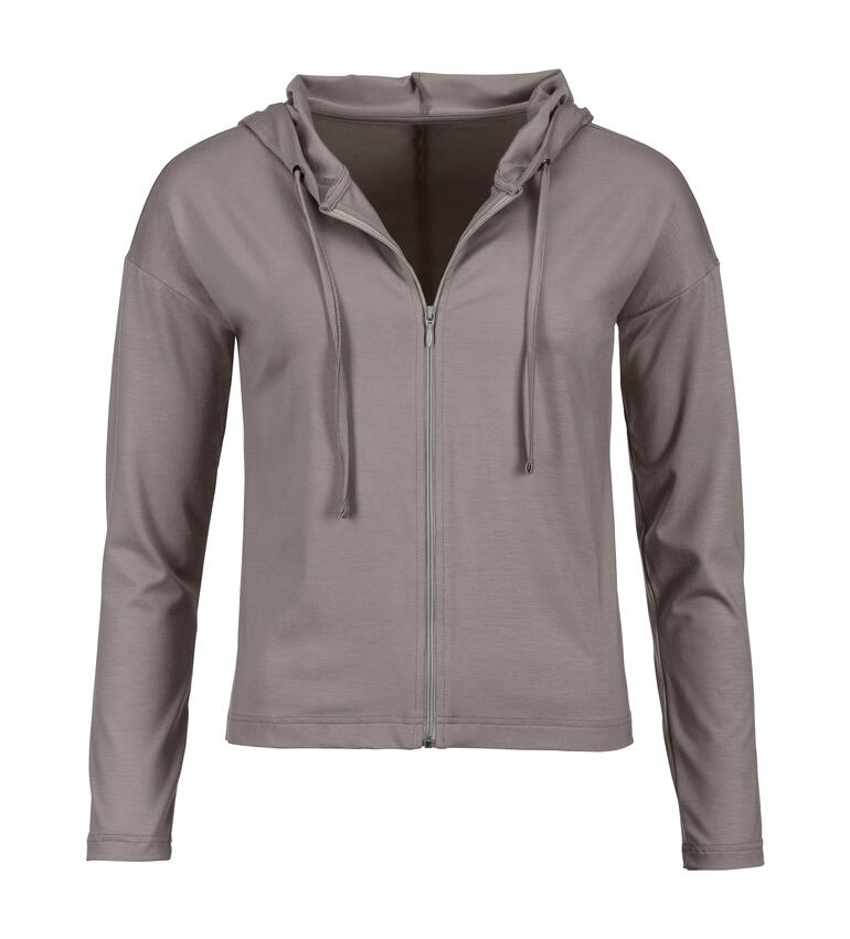 Loungewear- Hoodie in steen grijs, met capuchon, maat 36.