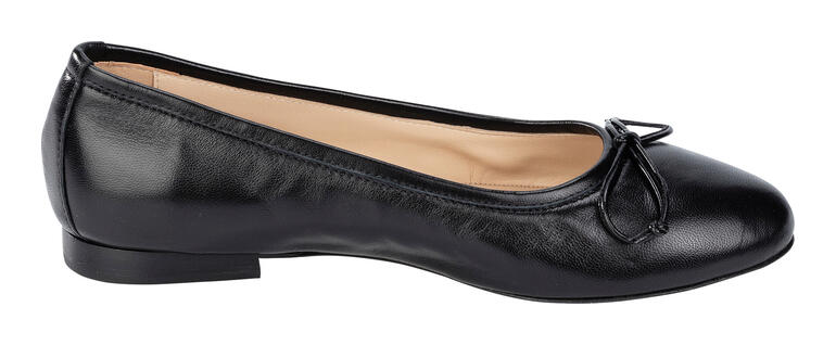 Zwarte ballerina's met knoopdecoratie aan de zijkant