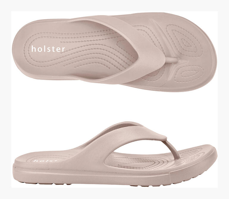 Holster® teenslippers in beige op een lichte achtergrond