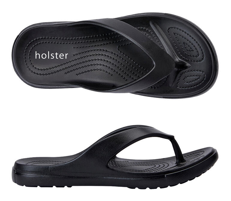 Holster® teenslippers in zwart op een lichte achtergrond