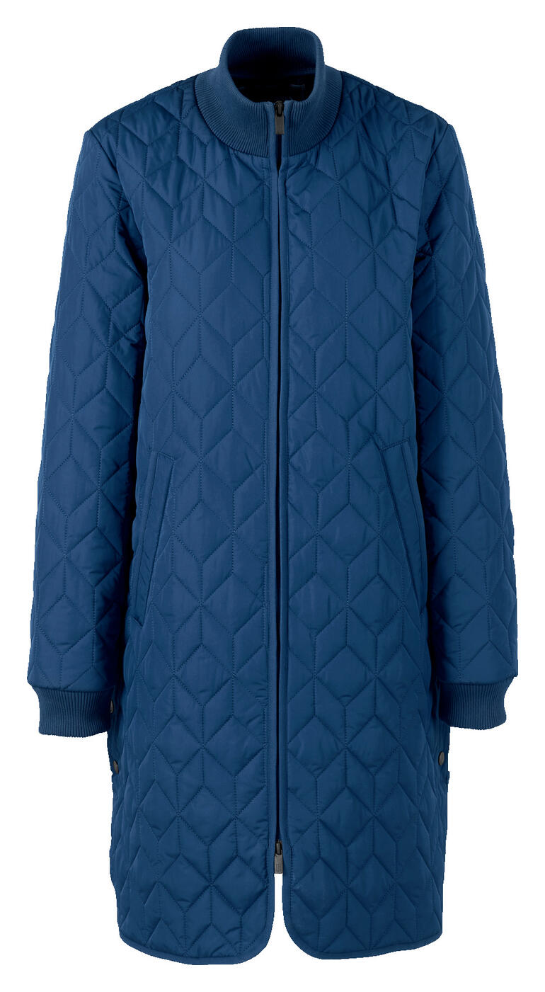 Royalblau gewatteerde jas van Ilse Jacobsen met rits en lange mouwen