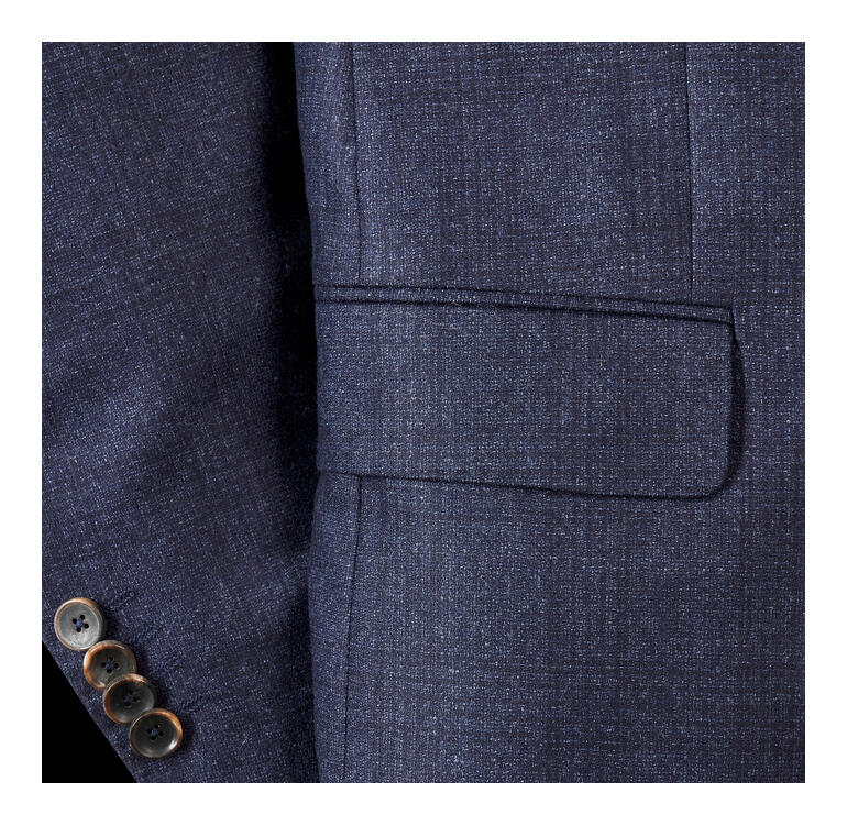 Donkerblauwe Carl Gross Super-120-flanel blazer in maat 25.
