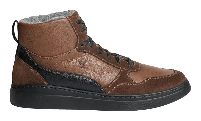 Lichte bruine OCONI wintersneaker met veters en voering, maat 41