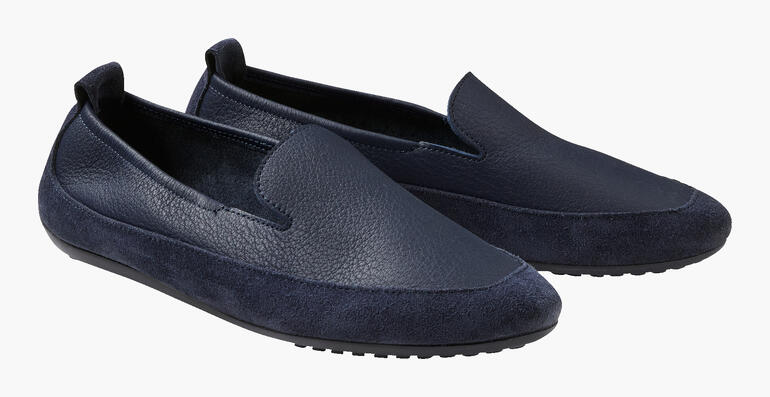 Blauwe comfort loafers van leer, ideaal voor dagelijks gebruik.