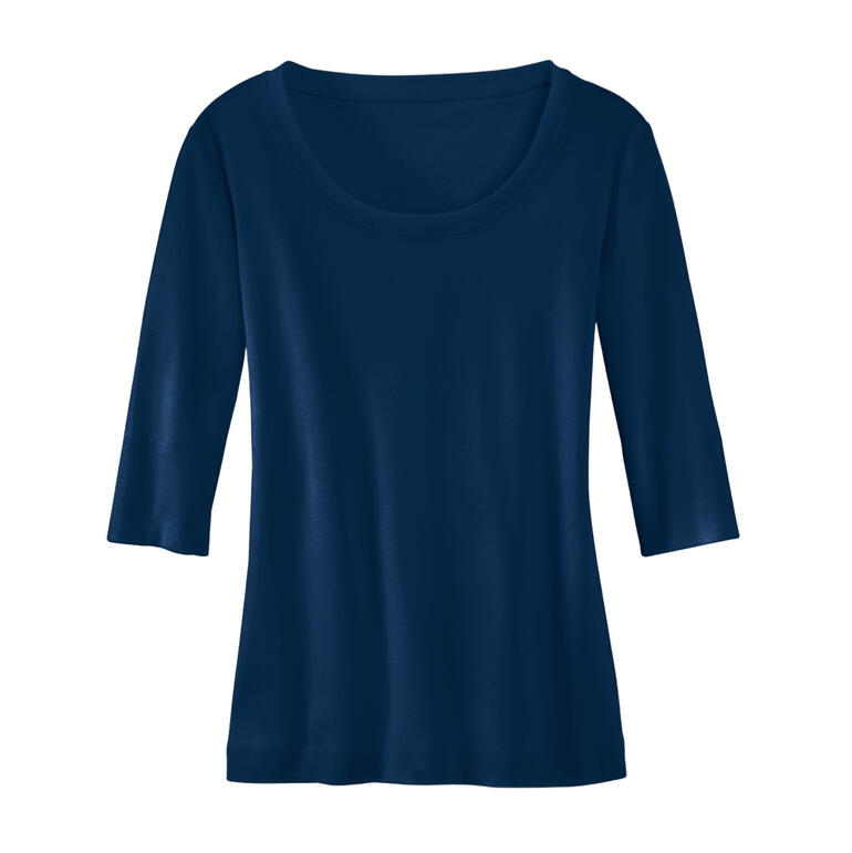 Marineblauw Wolff-shirt zonder model op een neutrale achtergrond.