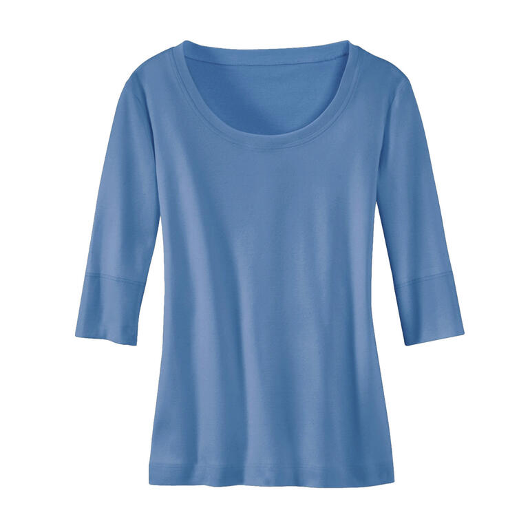 jeansblauw Blauw Wolff-shirt, liggend.