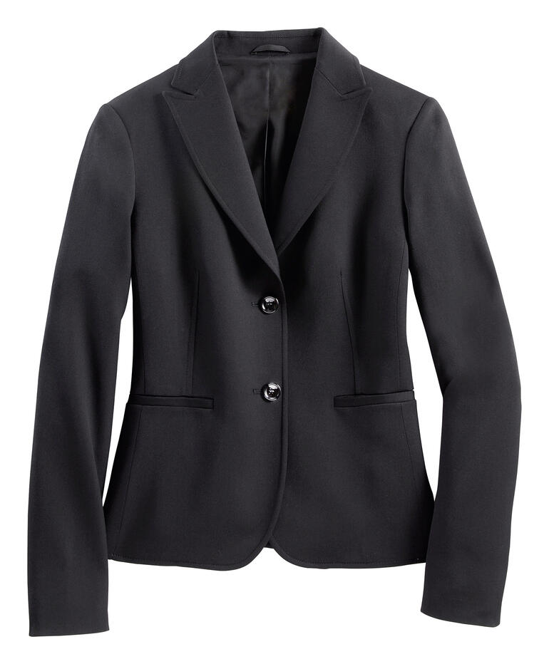Zwarte blazer van gestructureerde stof.