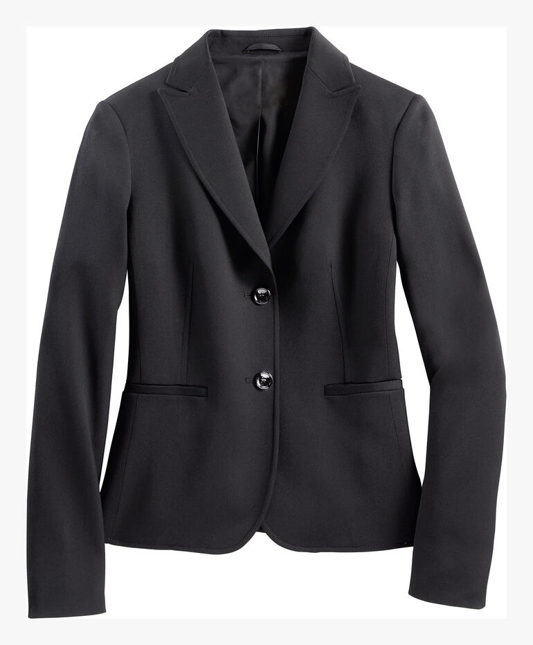 Zwarte blazer van gestructureerde stof.