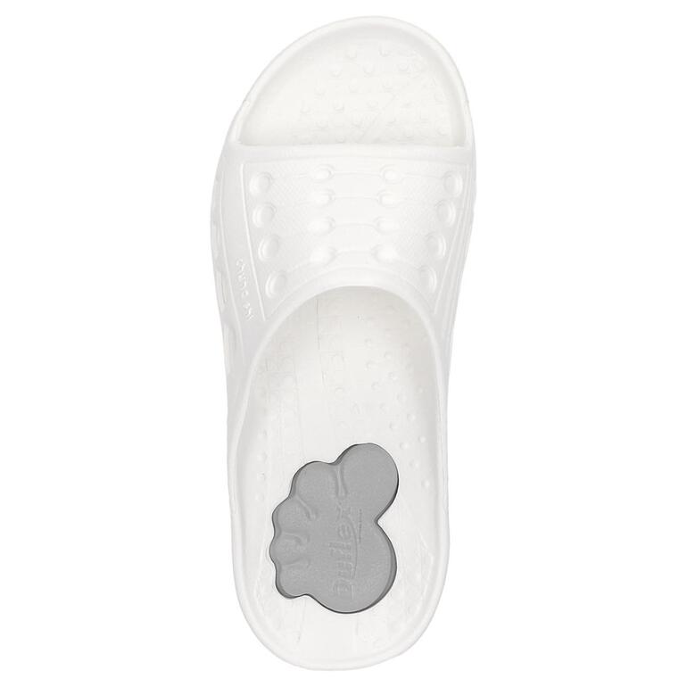 Witte Duxilette, toont de zool met speciale kussens voor extra comfort.