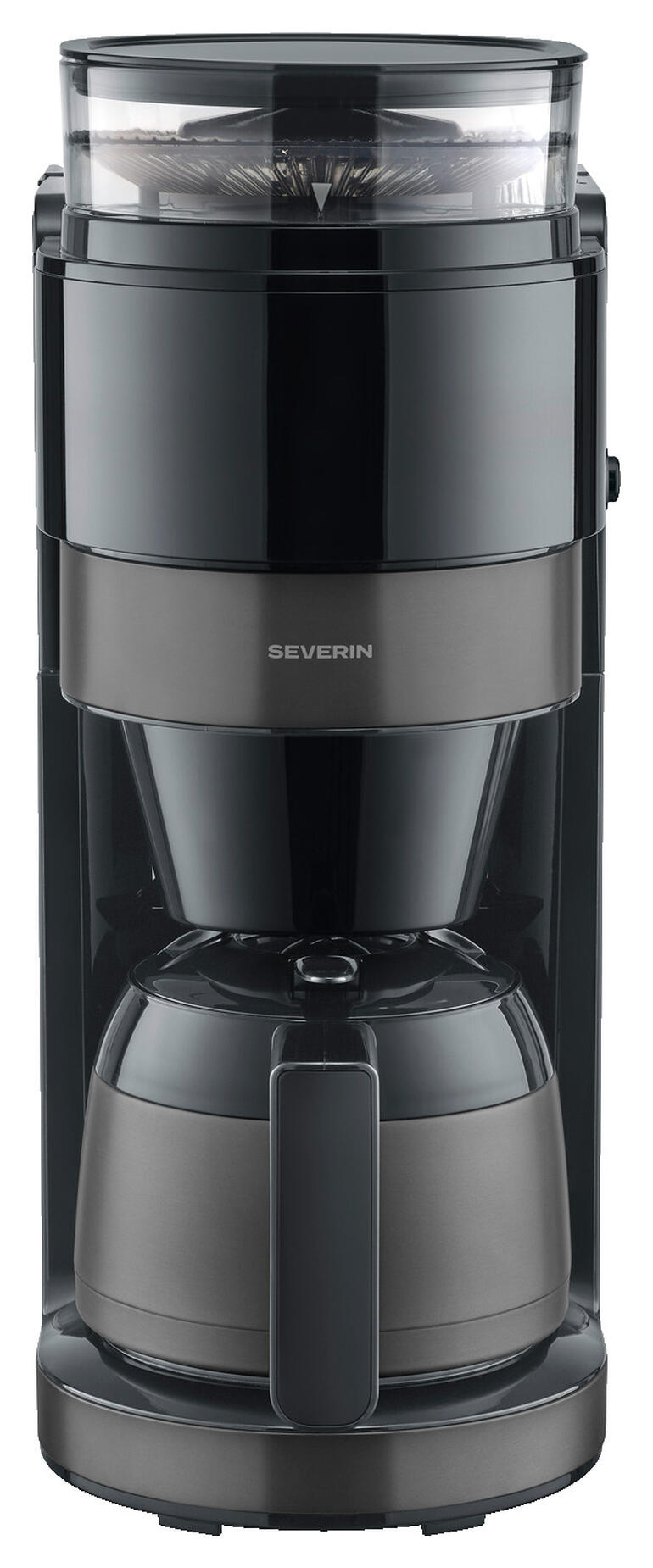 Premium filterkoffiemaker met maalwerk en thermoskan.