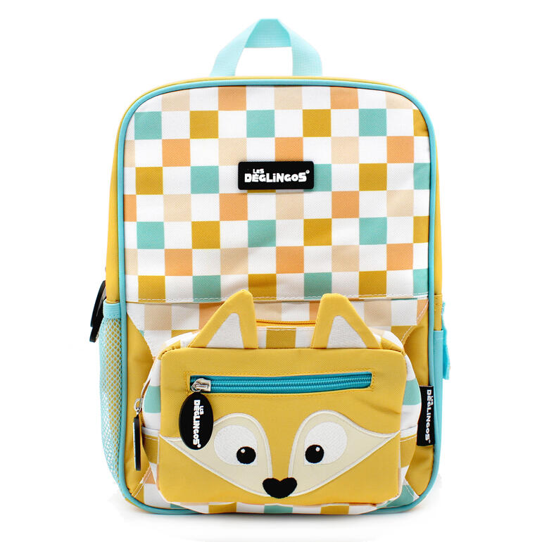 Kleurige 2-in-1 kinderrugzak met heuptas, diervormig ontwerp.