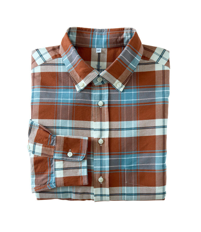 Vouwbaar geruit Royal Oxford-shirt in rood-blauw, maat 41.