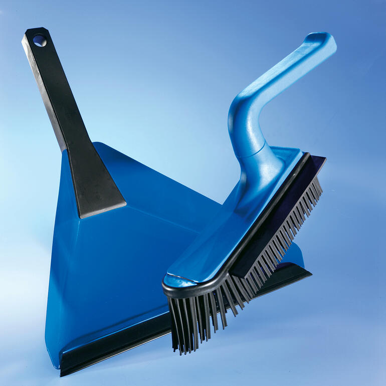 Bacteriën Stop Veegset - Handveger & Schep - 2 stuks - Grijs-Blauw