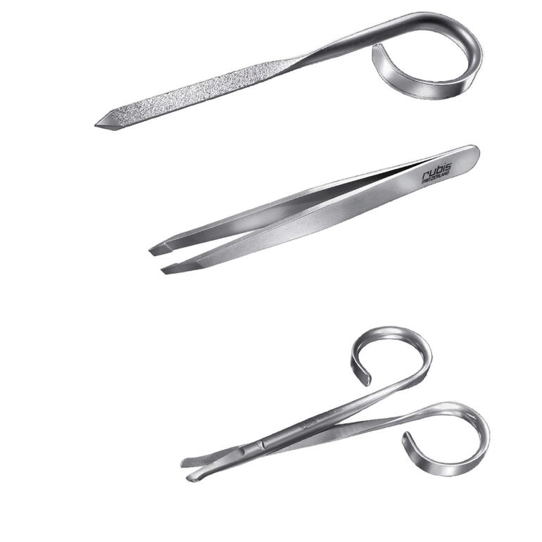 Manicure-set met nagelvijl en precisiepincet van roestvrij staal.