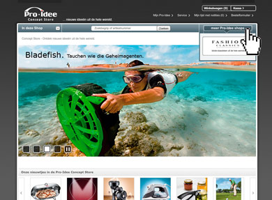 Screenshot Wechsel Shop zu Shop